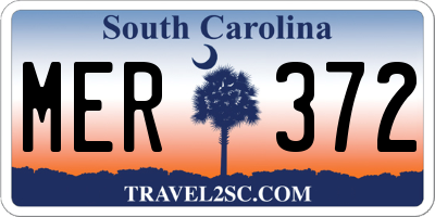 SC license plate MER372