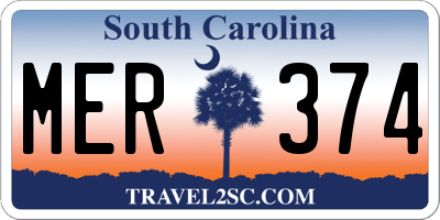 SC license plate MER374