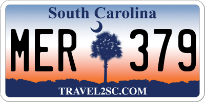 SC license plate MER379