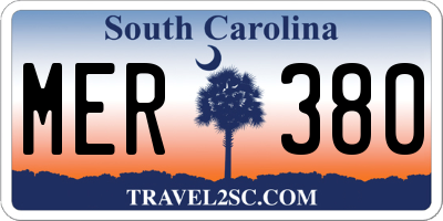 SC license plate MER380