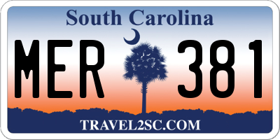 SC license plate MER381