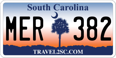 SC license plate MER382
