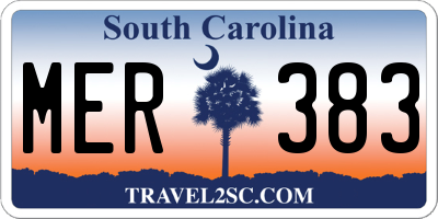 SC license plate MER383