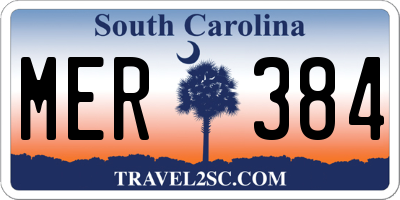 SC license plate MER384