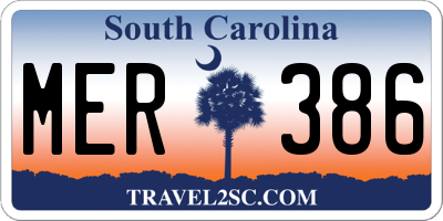 SC license plate MER386