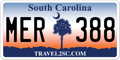 SC license plate MER388