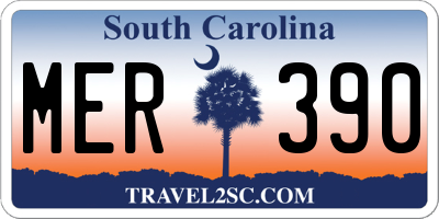 SC license plate MER390