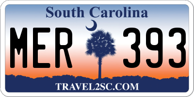 SC license plate MER393