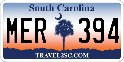 SC license plate MER394