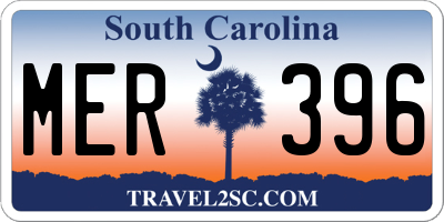 SC license plate MER396