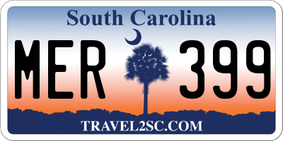 SC license plate MER399
