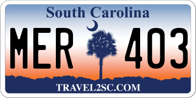 SC license plate MER403