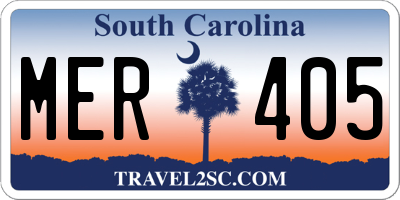 SC license plate MER405