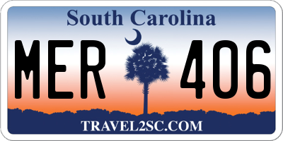 SC license plate MER406