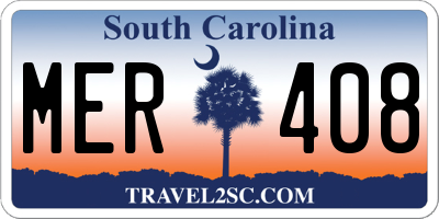 SC license plate MER408