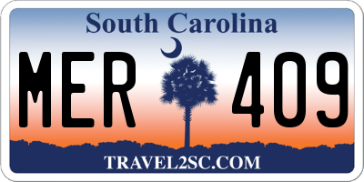 SC license plate MER409