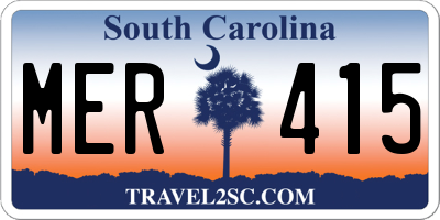 SC license plate MER415