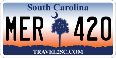 SC license plate MER420