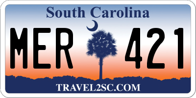 SC license plate MER421