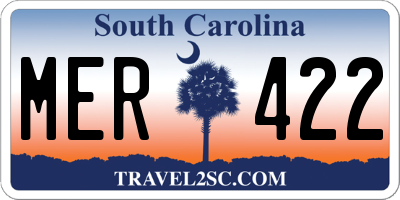 SC license plate MER422