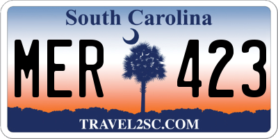 SC license plate MER423