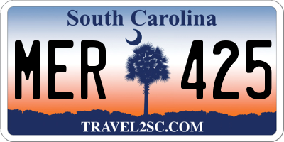 SC license plate MER425