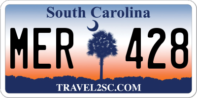SC license plate MER428