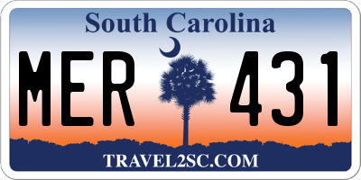 SC license plate MER431