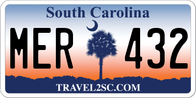 SC license plate MER432