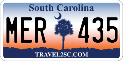 SC license plate MER435