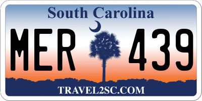 SC license plate MER439