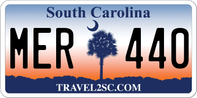 SC license plate MER440
