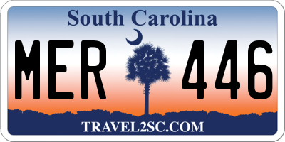SC license plate MER446