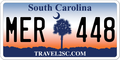 SC license plate MER448