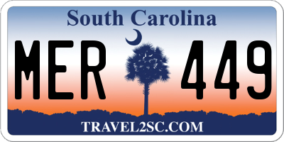 SC license plate MER449