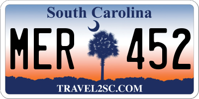 SC license plate MER452