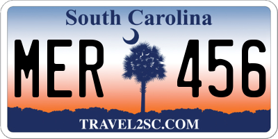 SC license plate MER456