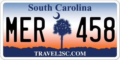 SC license plate MER458