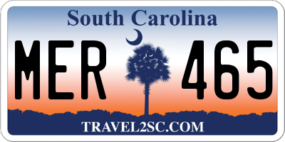 SC license plate MER465