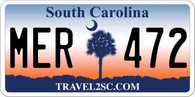 SC license plate MER472