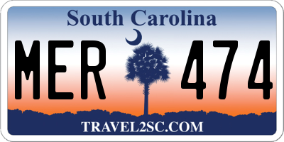 SC license plate MER474