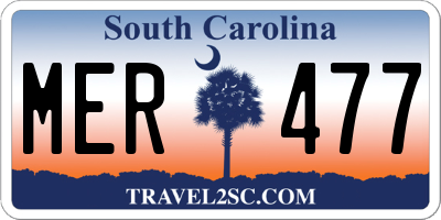 SC license plate MER477