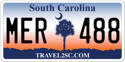 SC license plate MER488