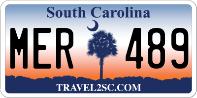 SC license plate MER489