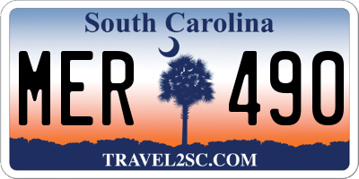SC license plate MER490