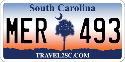 SC license plate MER493