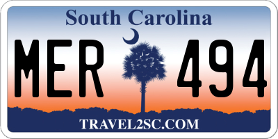 SC license plate MER494