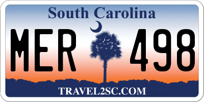 SC license plate MER498