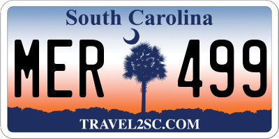 SC license plate MER499
