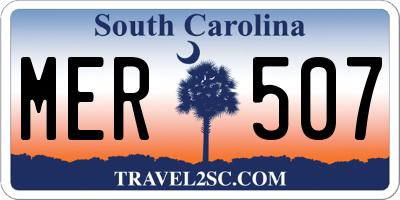 SC license plate MER507